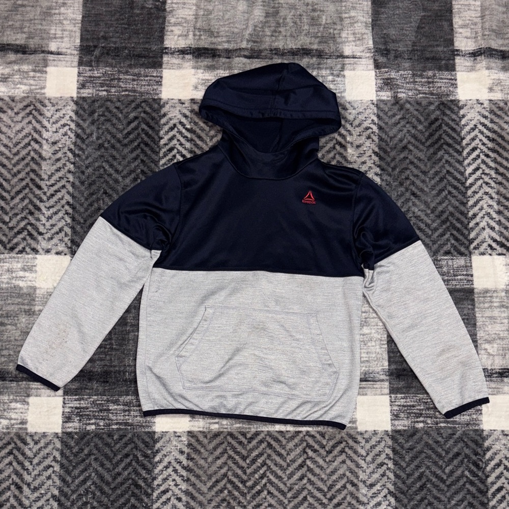 🦋Reebok Kids' Navy and Light Gray Hoodie
